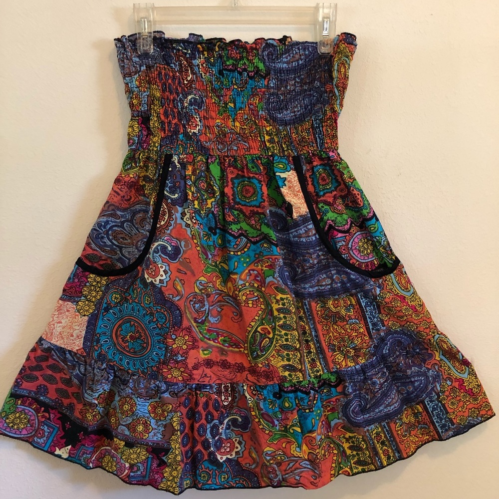 Strapless Summer Dress with Pockets
